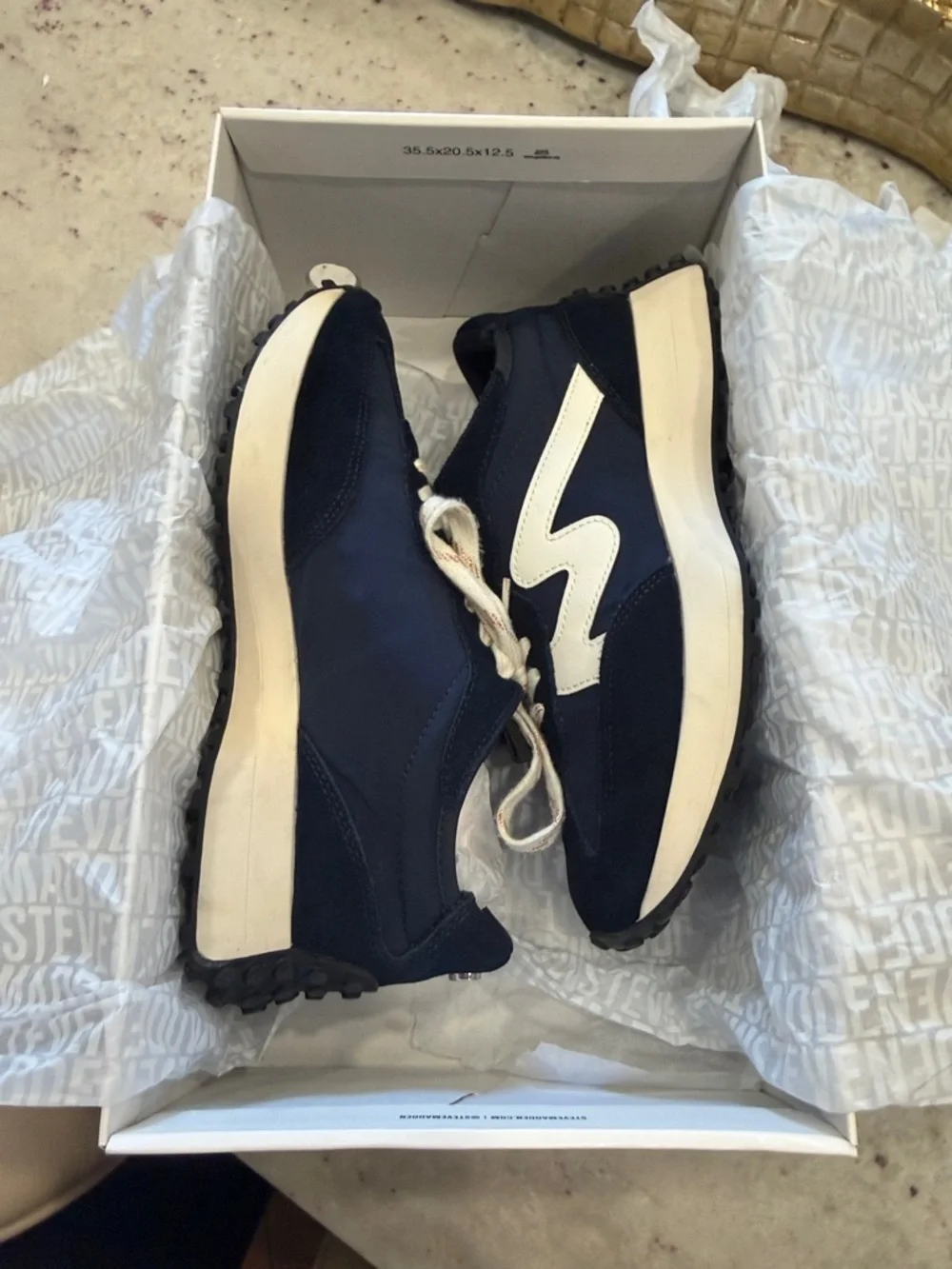 Steve Madden Navy and White Women’s Campo Sneaker Sz 9 - Picture 12 of 16